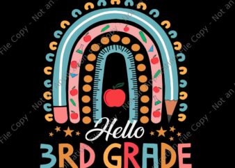 Hello 3rd Grade Teacher Leopard Rainbow Back To School Svg, Hello 3rd Grade Svg, Back To School Svg, School Svg