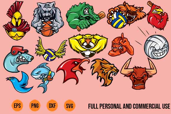 58 MASCOTS VECTOR Sport Designs Ready For Print PNG