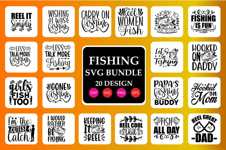 Fishing Rod SVG Bundle, Fishing Net Svg, Fishing With Boat