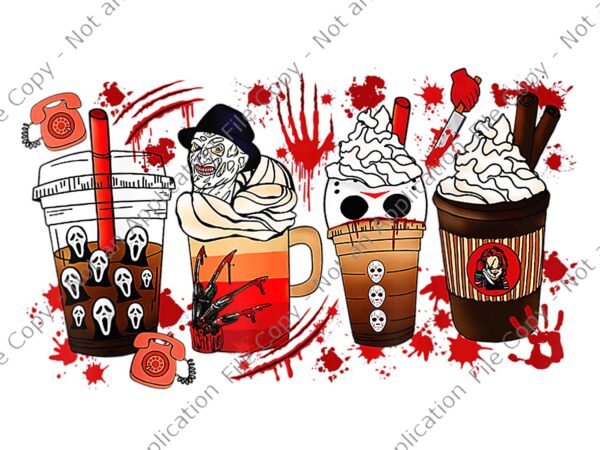 Horror Movie And Coffee Halloween Spooky Season Fall Coffee Png, Horror ...