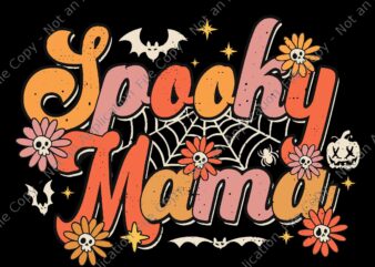 Groovy Spooky Mama Svg, Retro Halloween Ghost Witchy Svg, Spooky Mom Svg, Spooky Mama Halloween Svg, Halloween Svg, Shost Svg