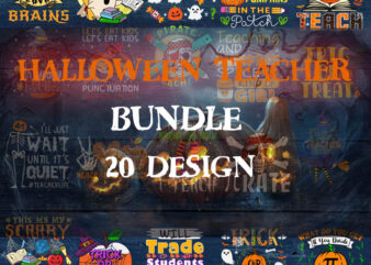 Halloween Teacher Bundle SVG, Teacher SVG, Trick Or Teach SVG, Boo Books SVG