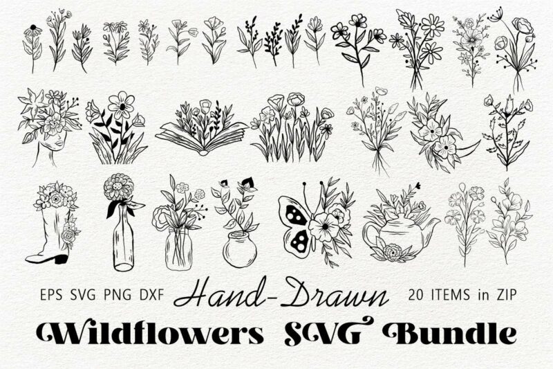 Clipart SVG Mega Bundle, Black and White Clipart, Silhouettes Clipart SVG