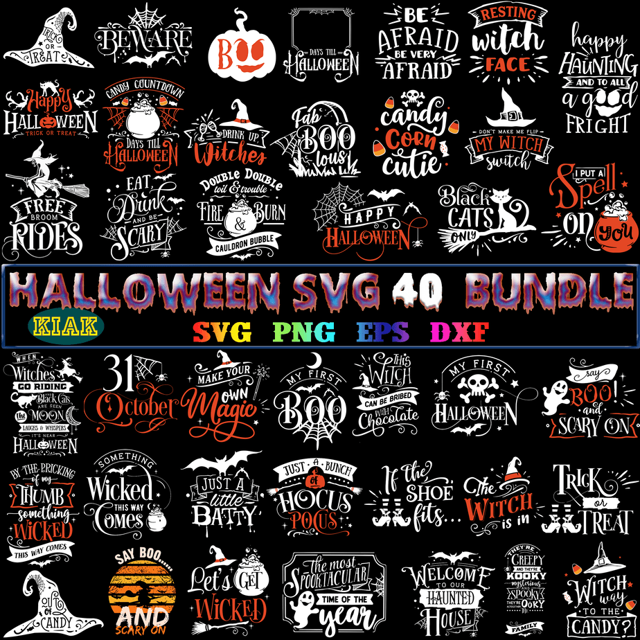 40 Bundle Halloween T Shirt Template Part 1, Bundle Halloween, Bundles 