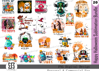 Halloween Sublimation Design Bundle Tshirt Design