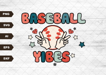 Baseball Png, Baseball Vibes Png, Baseball Sublimation Design Transfer, Sports Png, Summer Png, Retro Baseball Png, Hippie Png