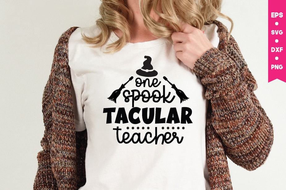 one spooktacular teacher t shirt graphic design,,Halloween t shirt