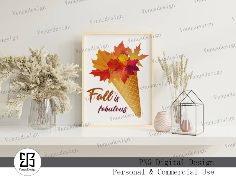 Fall Is Fabulous Ice-cream Sublimation Tshirt Design