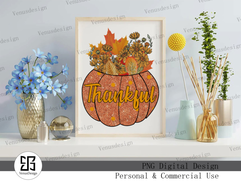 Thankful Fall Pumpkins Sublimation Tshirt Design