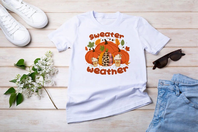 Happy Fall Y’all Sublimation Bundle, Fall Png Tshirt Design