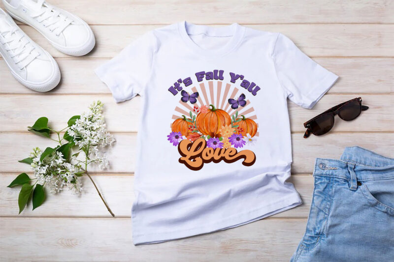 Happy Fall Y’all Sublimation Bundle, Fall Png Tshirt Design