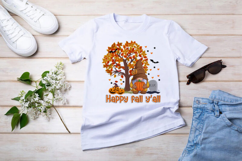 Happy Fall Y’all Sublimation Bundle, Fall Png Tshirt Design