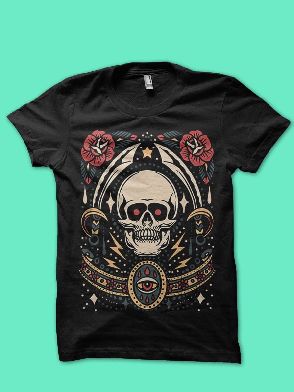 skull sword tattoo flash - Buy t-shirt designs