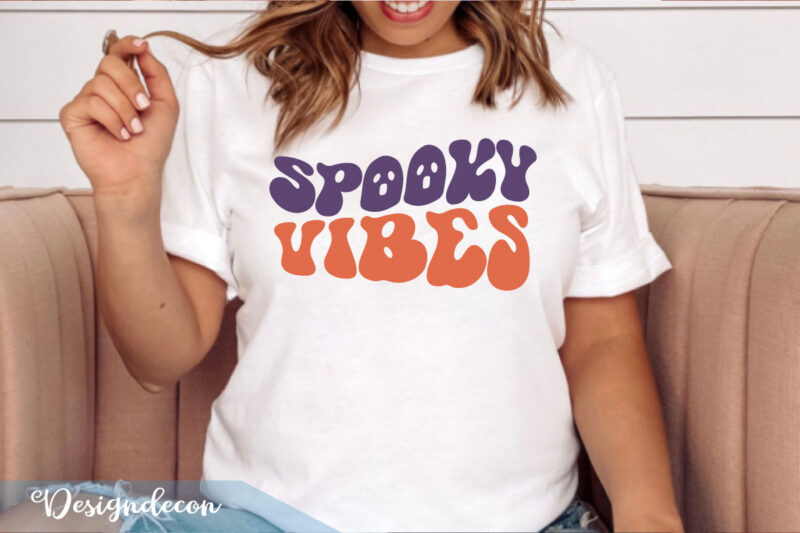 Retro Halloween PNG Sublimation T-shirt Designs Bundle