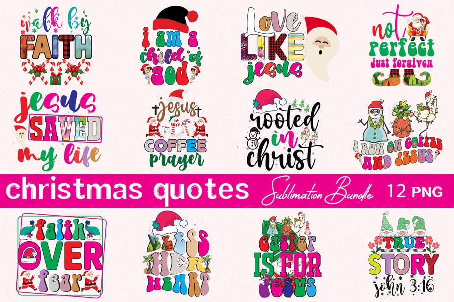 Christmas Quotes Design Bundle - Buy t-shirt designs