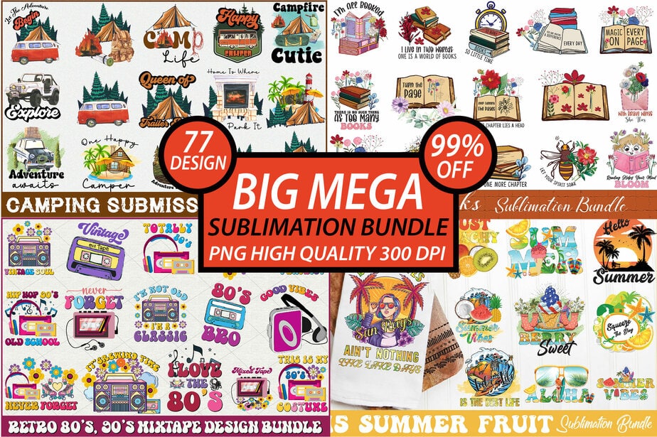 Big Mega Sublimation Bundle - Buy t-shirt designs