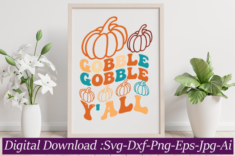 Retro Thanksgiving Design Bundle,Fall SVG, Fall SVG Bundle, Autumn Svg, Thanksgiving Svg, Fall Svg Designs, Fall Sign, Autumn Bundle Svg, Cut File Cricut, Silhouette, PNG Fall Svg, Halloween svg bundle,