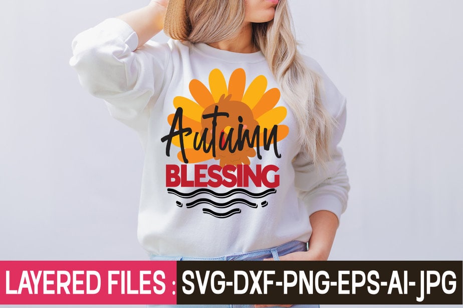 Autumn Blessing t-shirt design,Thanksgiving Svg Bundle, Christmas Svg