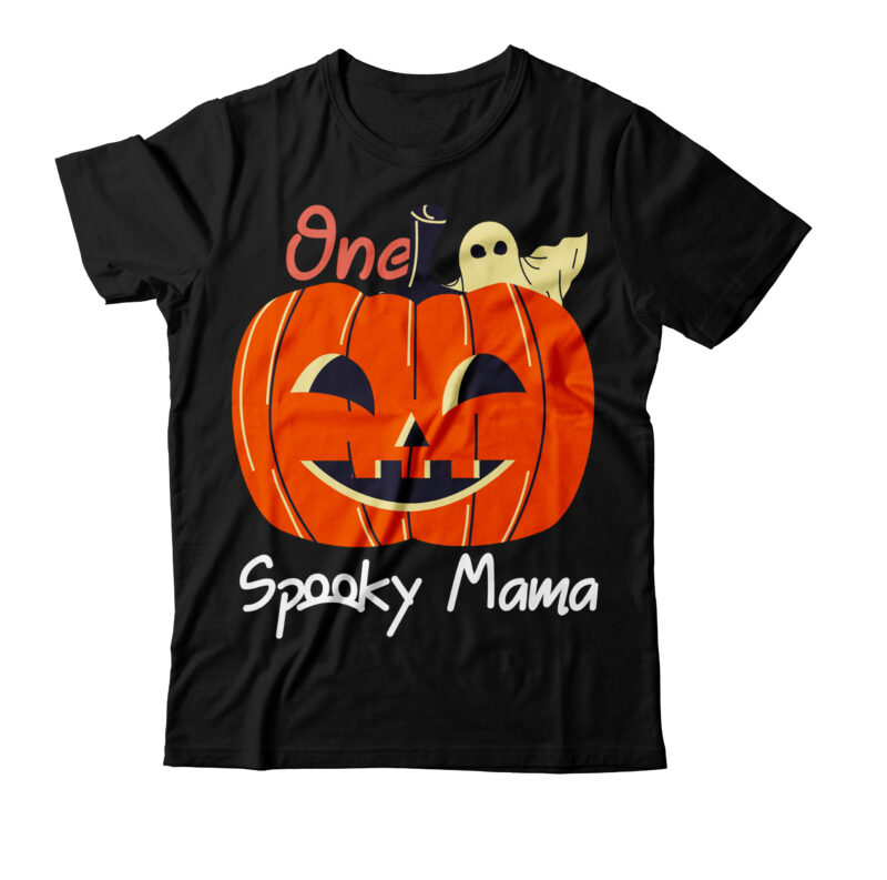 One Spooky Mama T-Shirt Design , Halloween T-Shirt Design, Halloween SVG Design, Halloween Vector Design , graphic t-shirt bundle ,halloween vector 20 design ,halloween 20 t-shirt design bundle,halloween svg bundle