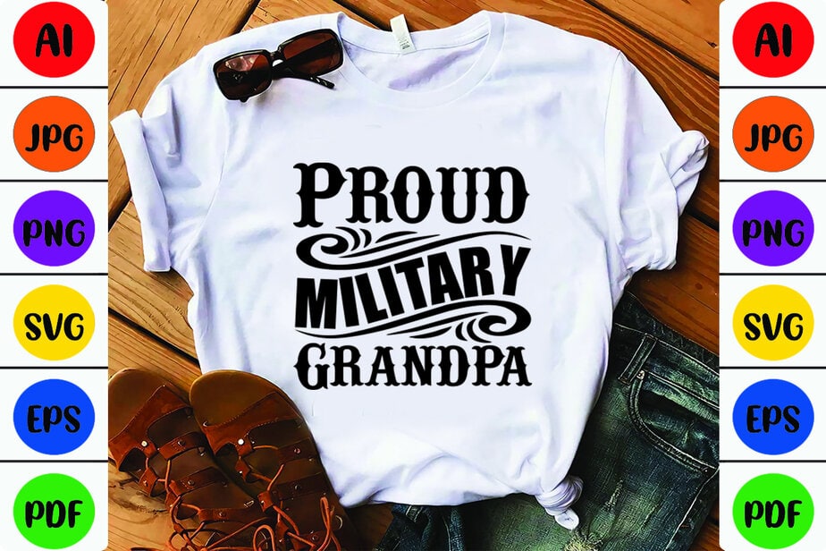 Proud Military Grandpa - Buy t-shirt designs