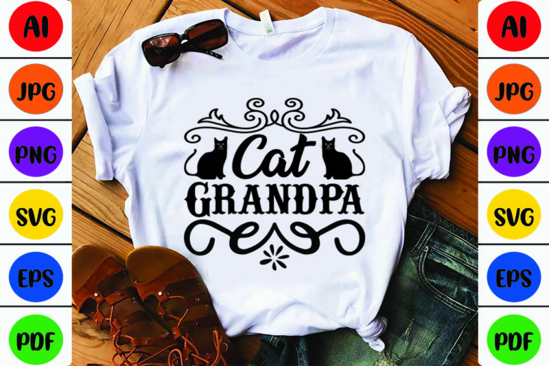 Cat grandpa shirt sale