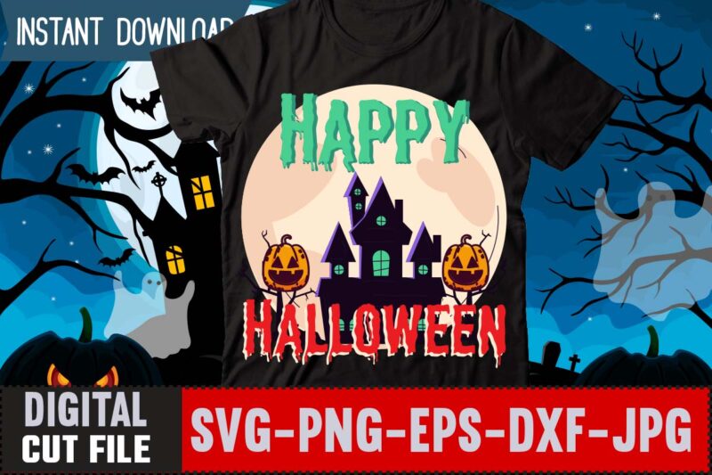 Happy Halloween T-shirt Design,Halloween t-shirt design , halloween graphic t-shirt design , halloween t-shirt design bundle,halloween t-shirt design bundle, halloween t-shirt bundle, halloween bundle, halloween couple bundle, couple png svg,me