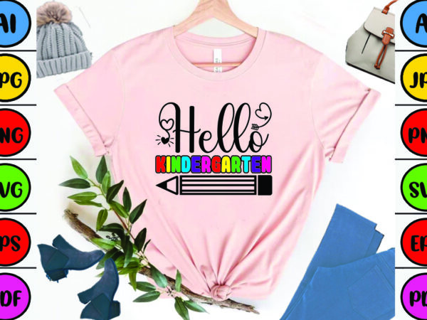 Hello kindergarten graphic t shirt