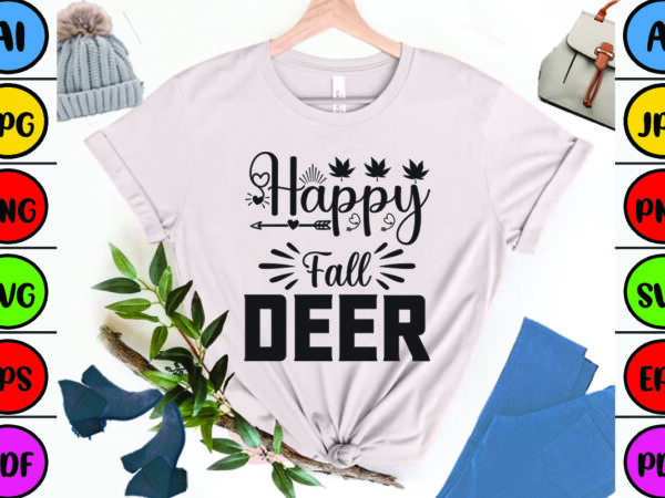 Happy fall deer graphic t shirt