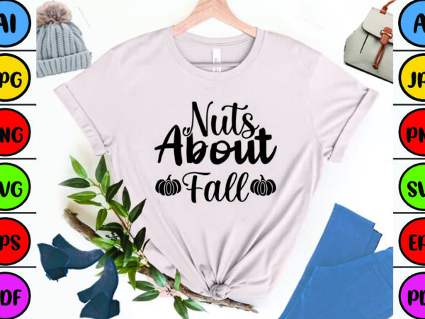 Nuts about fall T shirt vector artwork