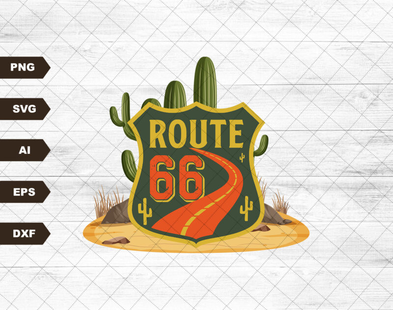 Route 66 PNG- Instant Digital Download-Boho Png Western Png Designs, Western sublimation, cactus png designs, road sign png, desert png