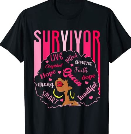 Survivor Black Women Breast Cancer Awareness Black Girl CL - Buy t ...