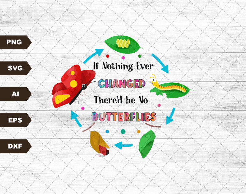 If Nothing Changed There’d Be No Butterflies Png, Funny Teacher Png, Teacher Back To School Png