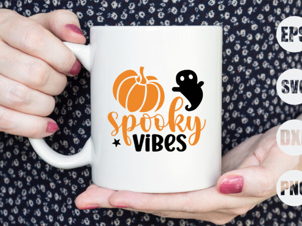 Spooky vibes t shirt template vector