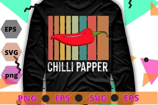 Vintage chilli paper funny retro funny chilli retro gifts t-shirt design svg