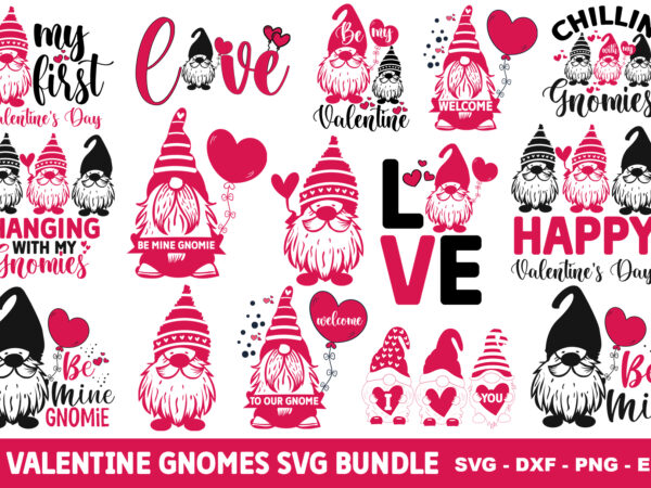 20 valentine gnomes svg bundle