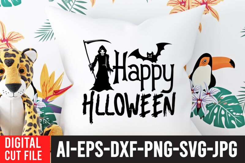 Happy Halloween SVG Cut File , Happy Halloween SVG Design , Halloween SVG Design , Halloween SVG Bundle , Halloween SVG Design Bundle , Halloween Bundle , Scary SVG Design