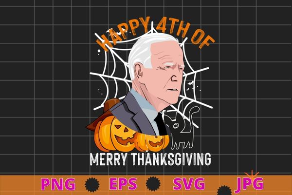 Biden halloween happy 4th of marry thanksgiving pumpkin mask funny political t-shirts design svg,