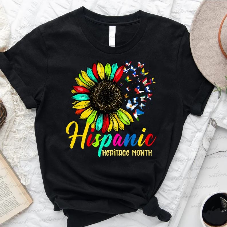 Sunflower Butterfly Shirtnational Hispanic Heritage Month Shirtlatina Power Shirt Hispanic 3489