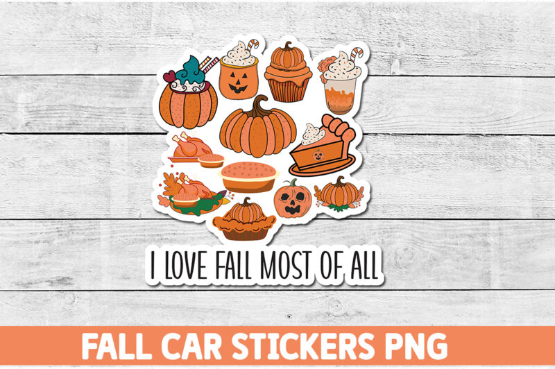 Fall Car Stickers PNG Bundle