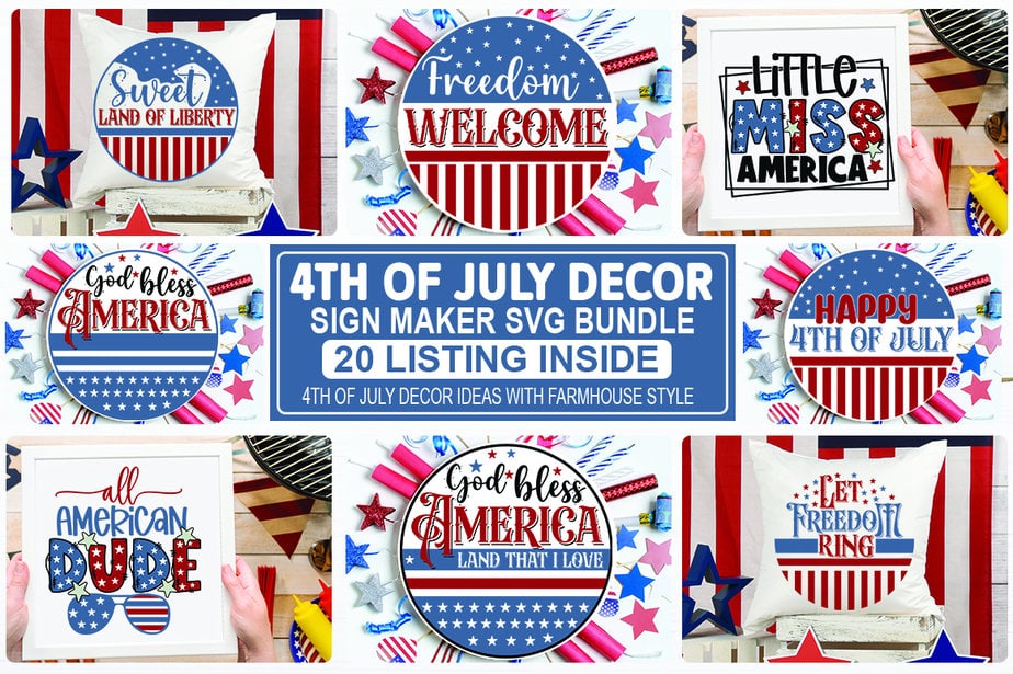 4th Of July Decor Sign Maker Bundle - Buy T-shirt Designs