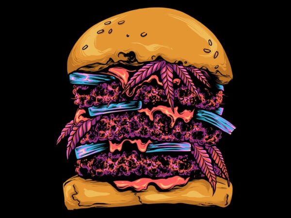 Triple burger t shirt designs for sale