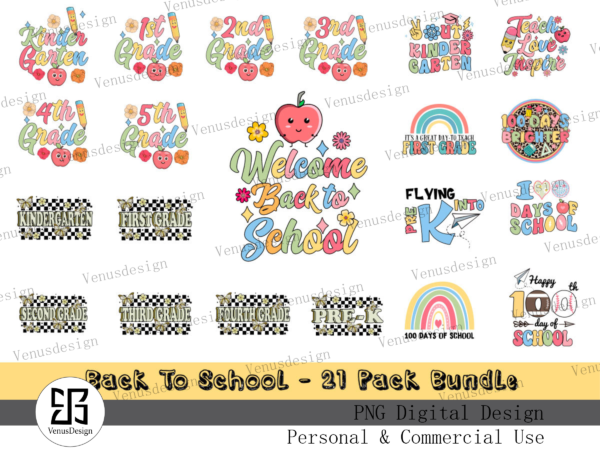 Back to school sublimation bundle design