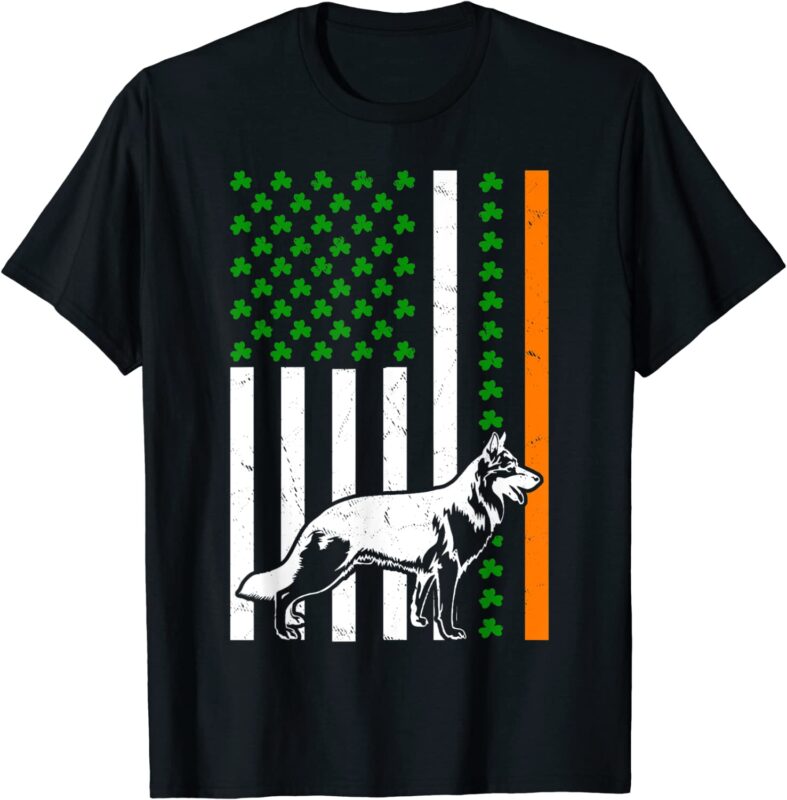 1Shamrock Irish American Flag German Shepherd St Patricks Day T-Shirt ...
