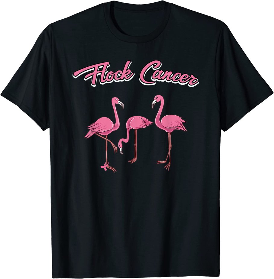 Funny Breast Cancer Awareness Month Wear Pink Flamingo Flock T-Shirt CL ...