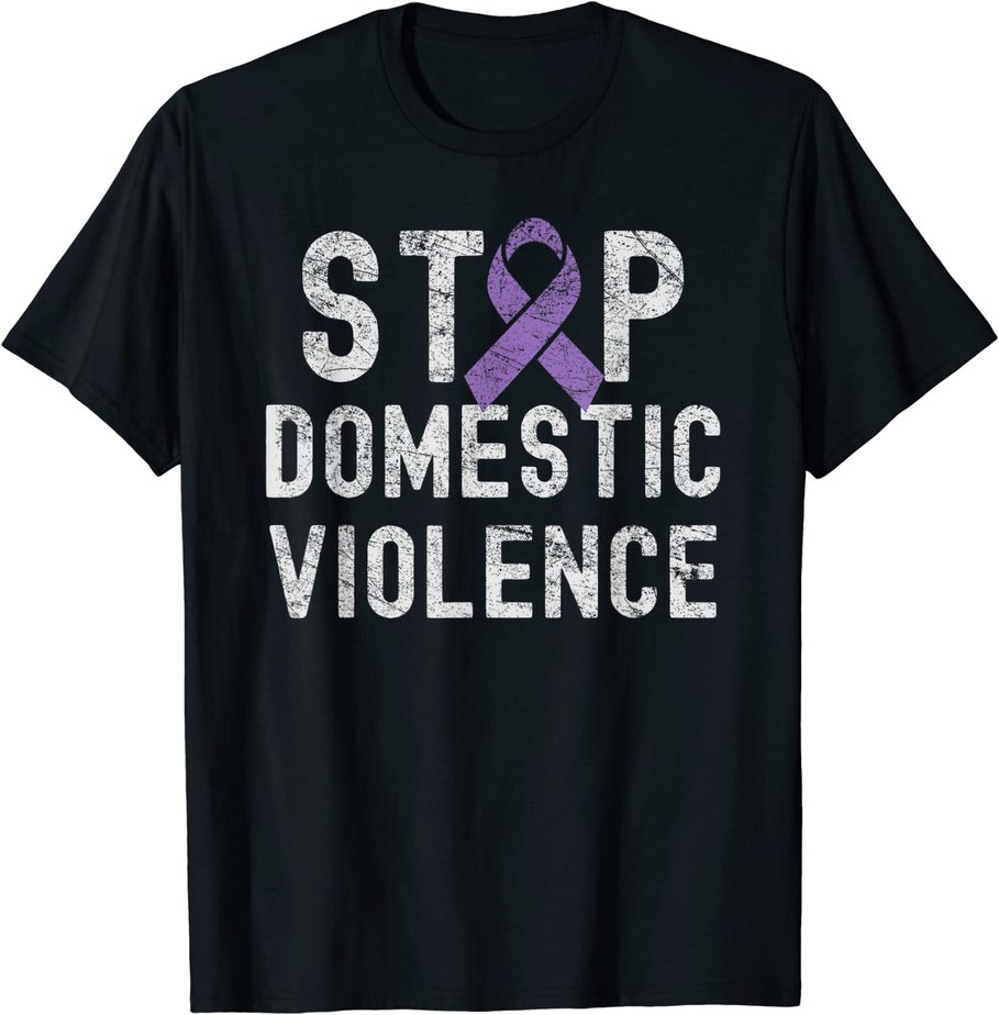 Purple Ribbon Survivors Stop Domestic Violence Awareness T-Shirt CL ...