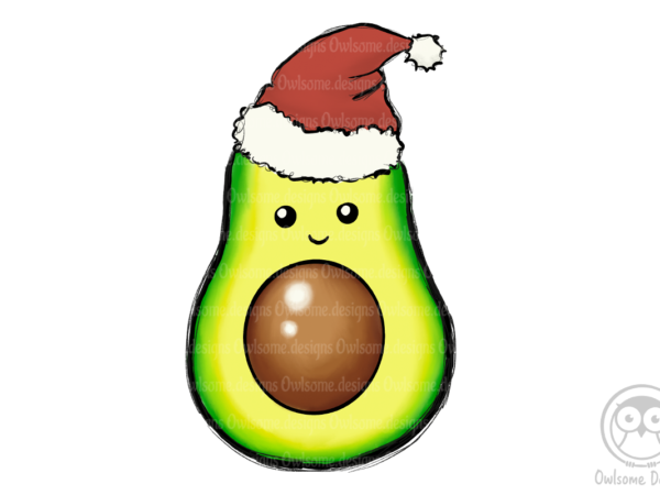 Avocado christmas sublimation t shirt vector