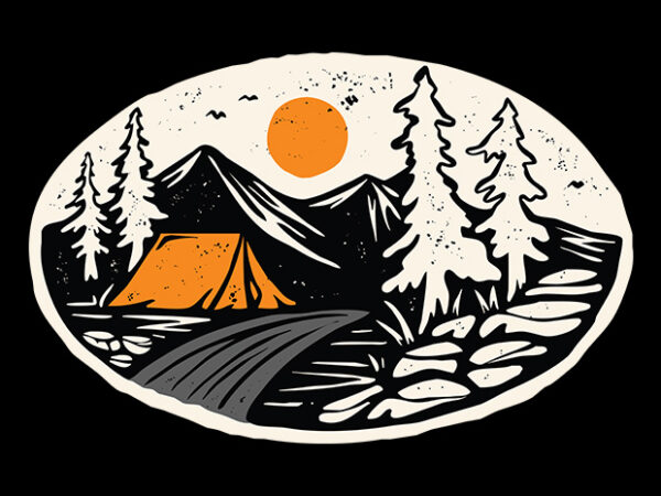 Camping t shirt vector file