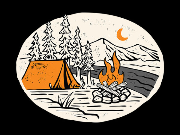 Camping t shirt vector file