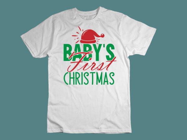 Baby’s first christmas svg t shirt template