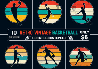 Basketball t-shirt design, Retro vintage t-shirt, Retro vintage basketball t-shirt design, Basketball t-shirt bundle